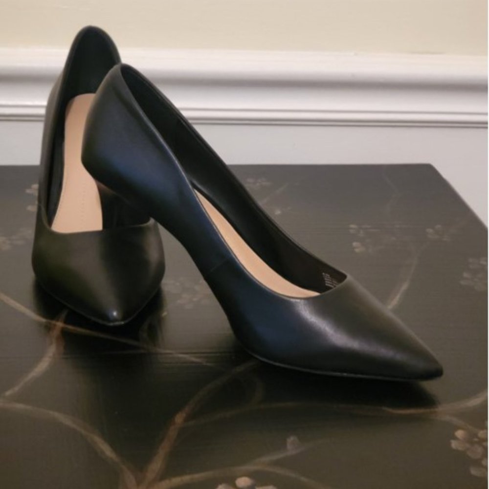 BLACK LEATHER GIANNI HEELS